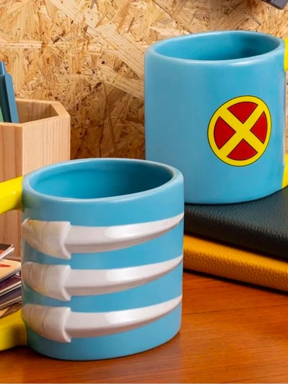 Marvel X-Men Wolverine Shaped Mug - Blue, Yellow, Gray